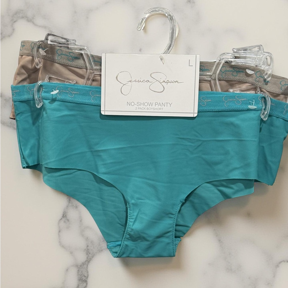 Jessica Simpson Turquoise No-Show Boyshort 2 Pack